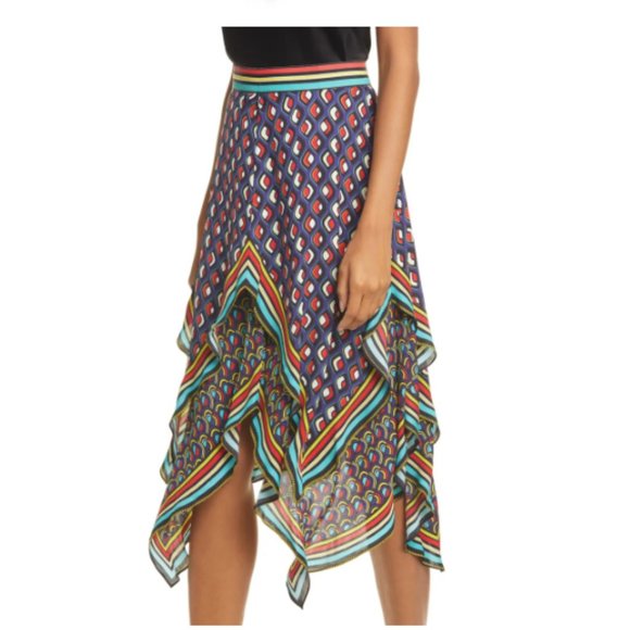 Alice + Olivia | Maura Tiered Handkerchief Skirt - Picture 1 of 16